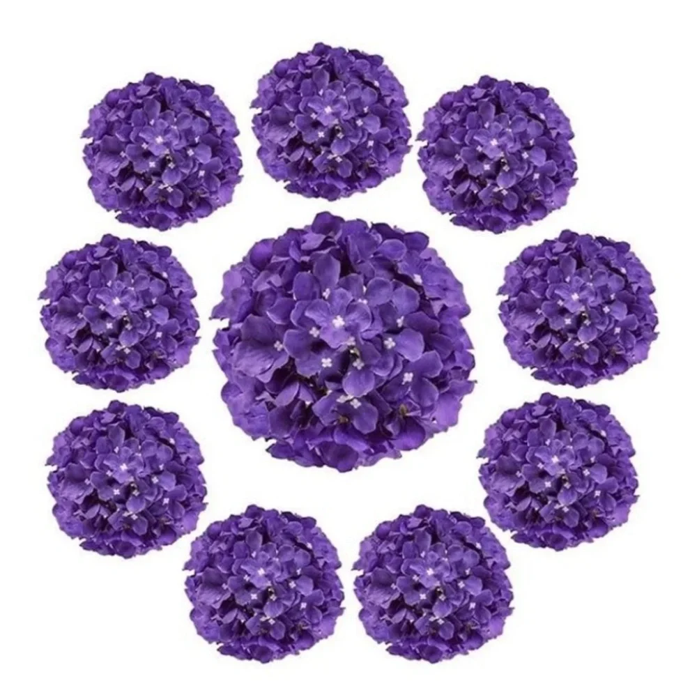 10 Pack | Dark Purple Lavender Hydrangeas Flowers Wedding Bouquet Floral